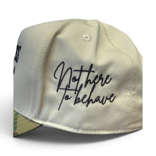 NOT HERE TO BEHAVE COMBO CAP | Beige/Original Camo