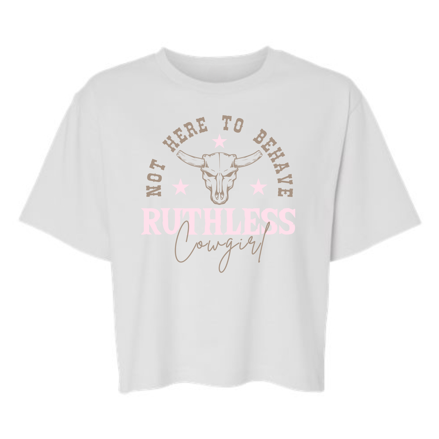 T-SHIRT BOXY NOT HERE TO BEHAVE | Blanc