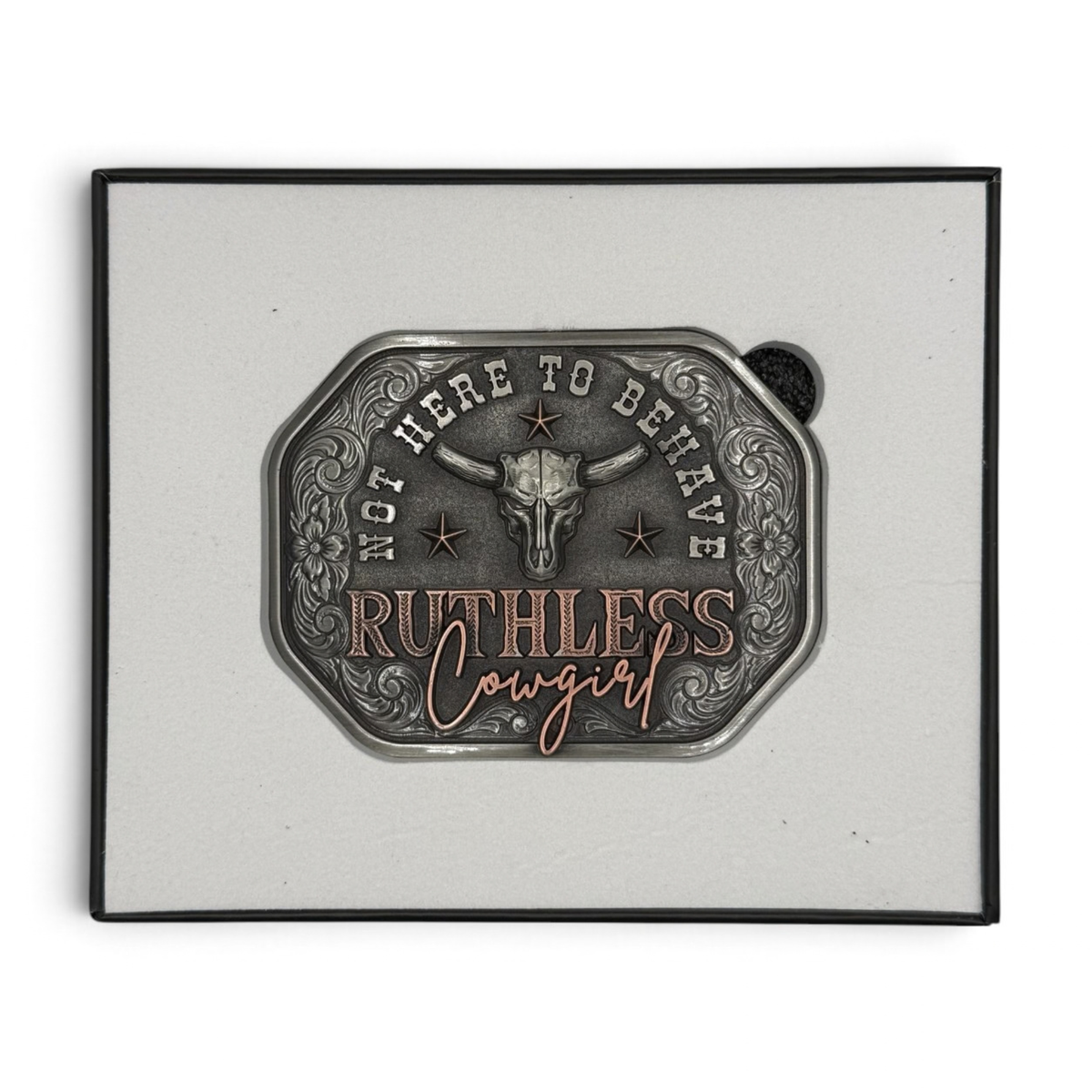 RUTHLESS COWGIRL BELT BUCKLE | Antique Silver/Copper