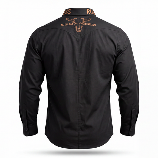 RUTHLESS RUSTLERS WESTERN SNAP SHIRT | Black