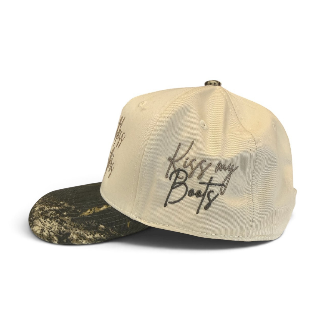 KISS MY BOOTS COMBO CAP | Beige/Wood Camo