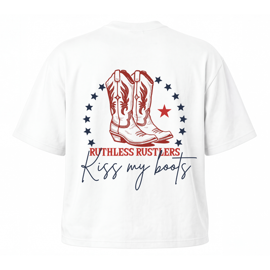 KISS MY BOOTS OVERSIZED T-SHIRT | White