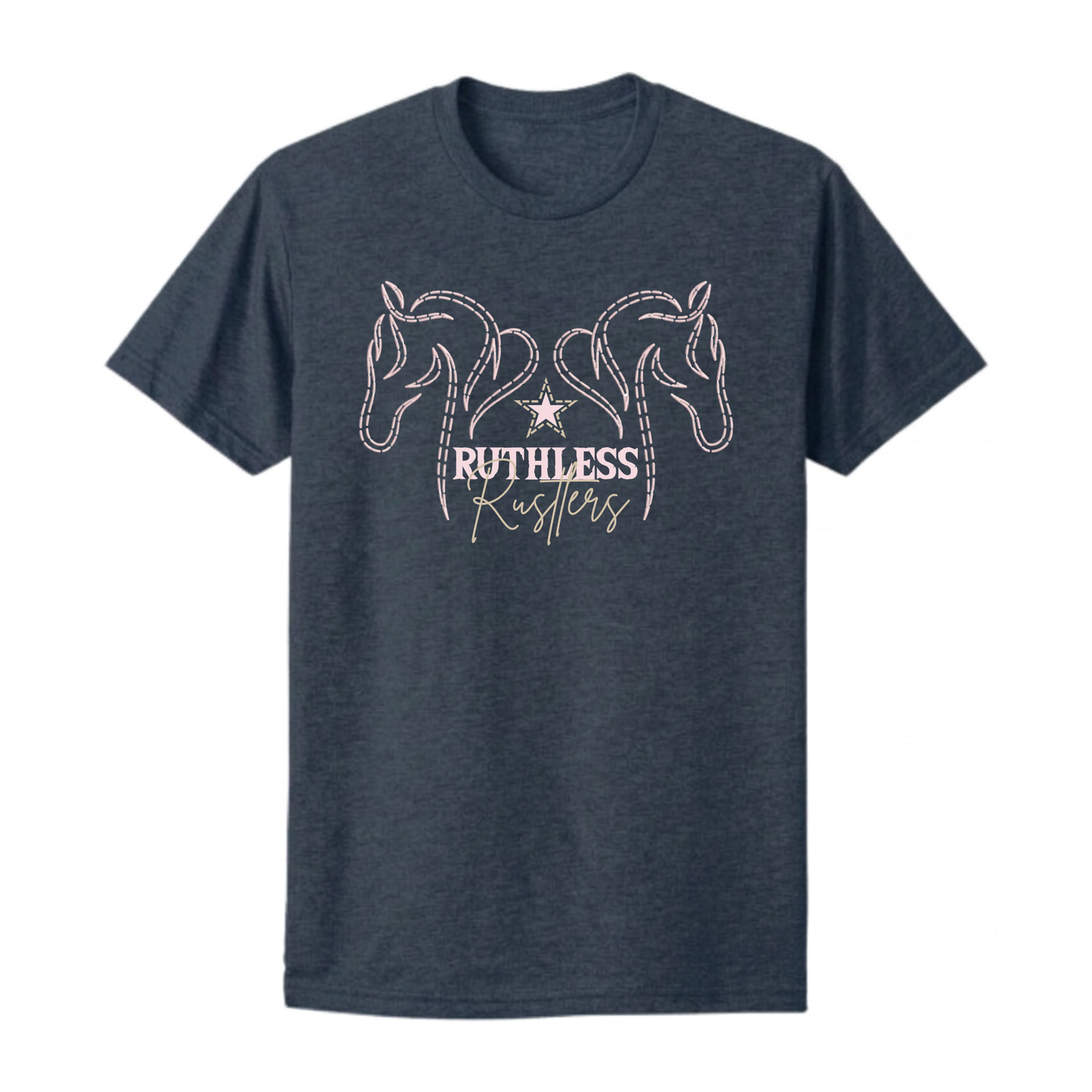 STITCHED STALLIONS KIDS T-SHIRT | Navy Blue