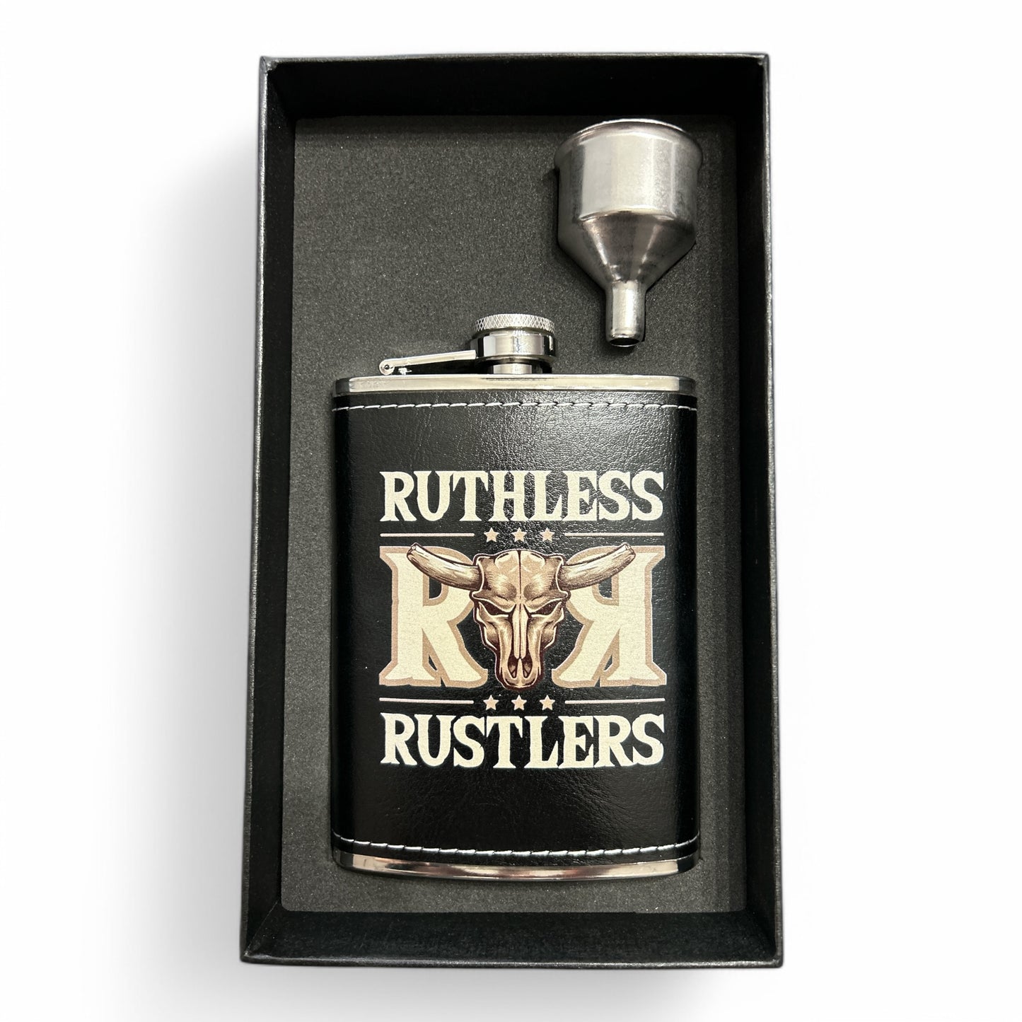 Ruthless Rustlers Hip Flask Set | Black