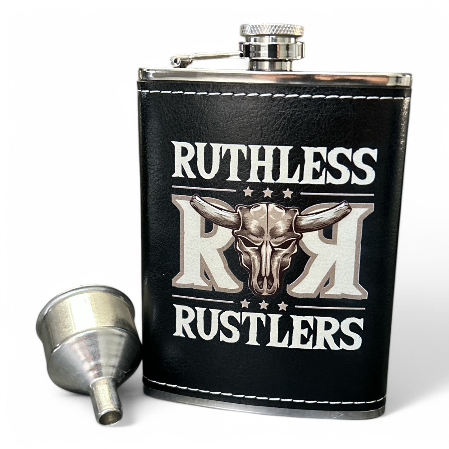 Ruthless Rustlers Hip Flask Set | Black