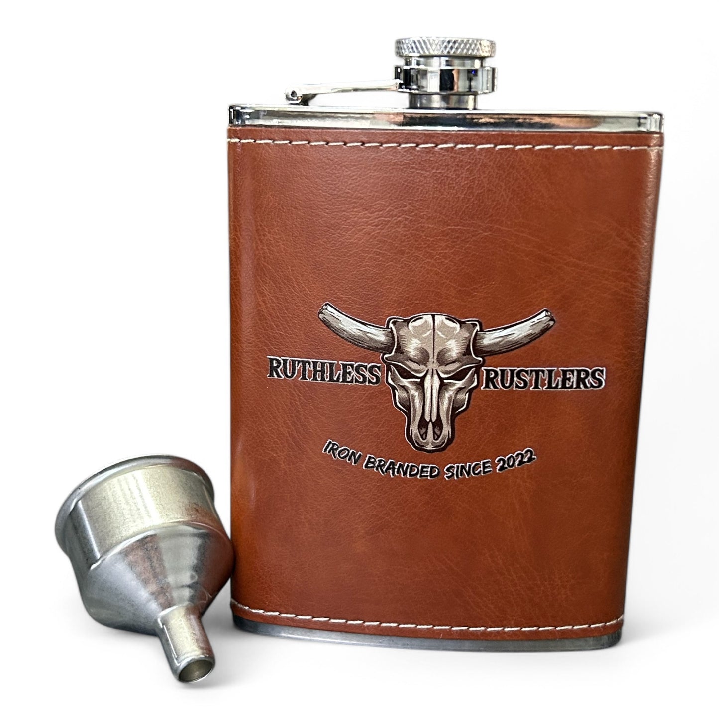 Ruthless Rustlers Hip Flask Set | Brown
