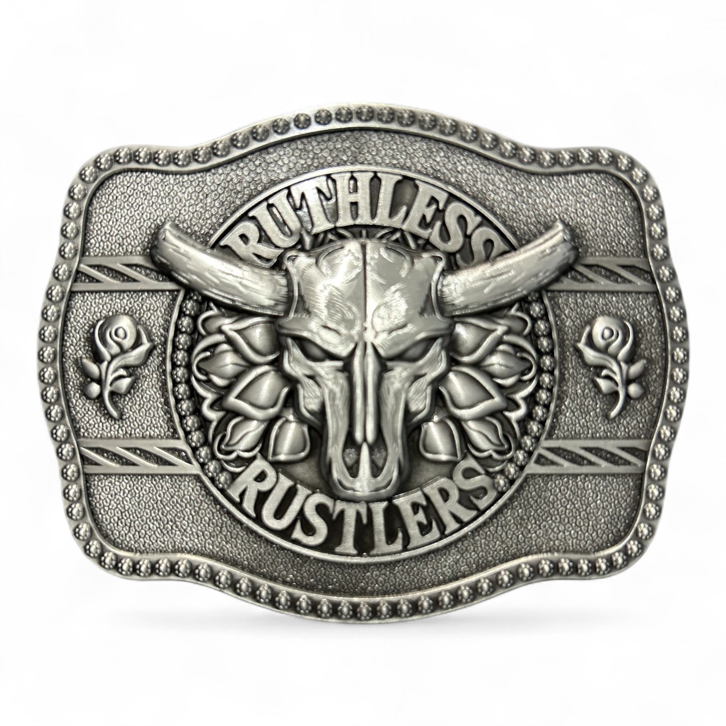 Boucle de ceiture Ruthless Rustlers Wild Rose | Argent Antique