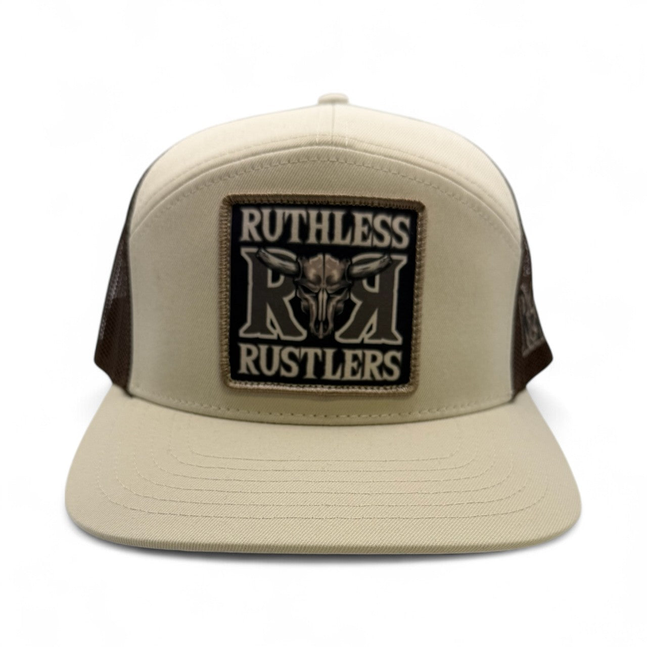 Ruthless Rustlers RR Bold Flat Bill Cap | Stone/Brown