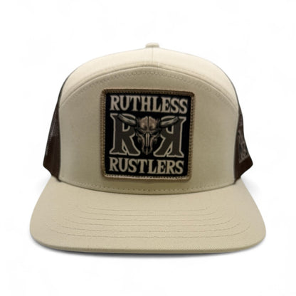 Ruthless Rustlers RR Bold Flat Bill Cap | Stone/Brown