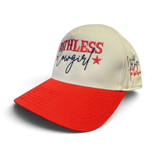NOT HERE TO BEHAVE COMBO CAP | Beige/Red/Blue