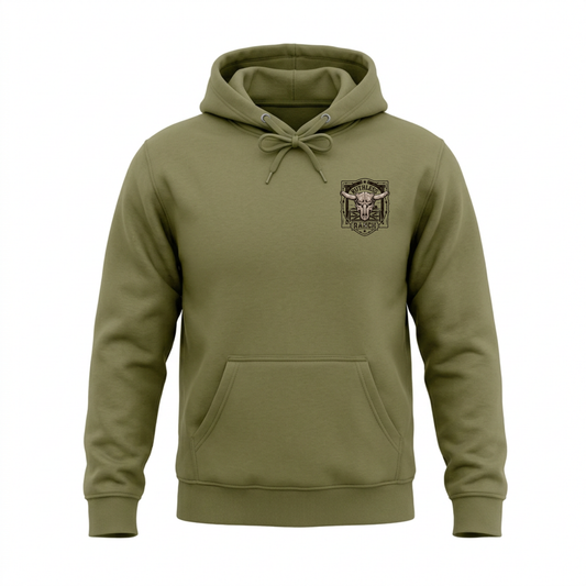 COTTON OUATÉ À CAPUCHON RUTHLESS RANCH | Vert armée