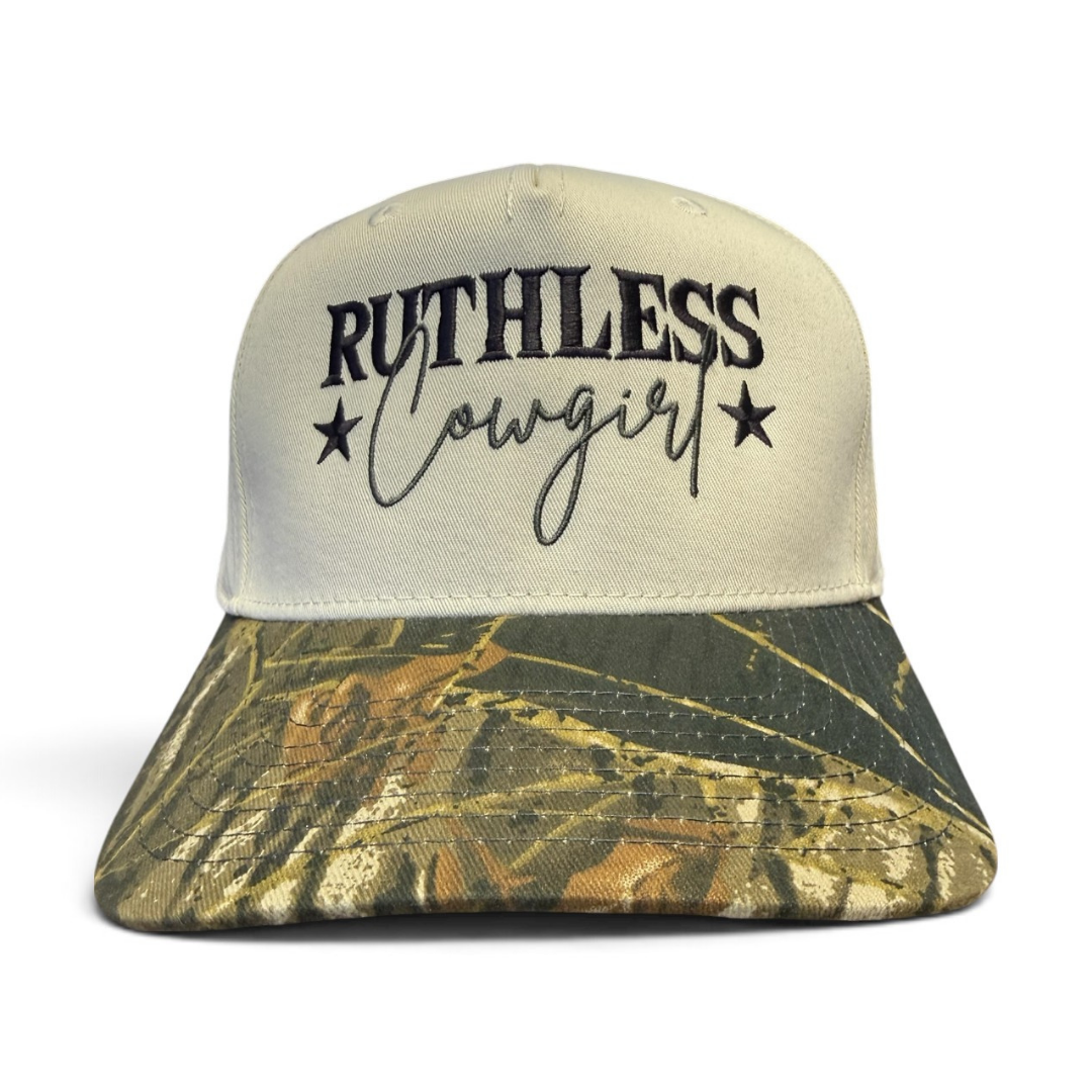 NOT HERE TO BEHAVE COMBO CAP | Beige/Wood Camo