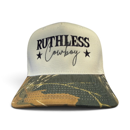 NOT HERE TO BEHAVE COMBO CAP | Beige/Wood Camo