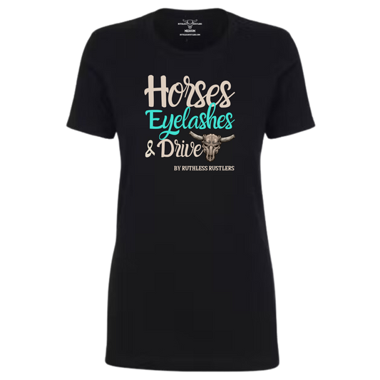 Horses Eyelashes & Drive - Women T-Shirt | Black