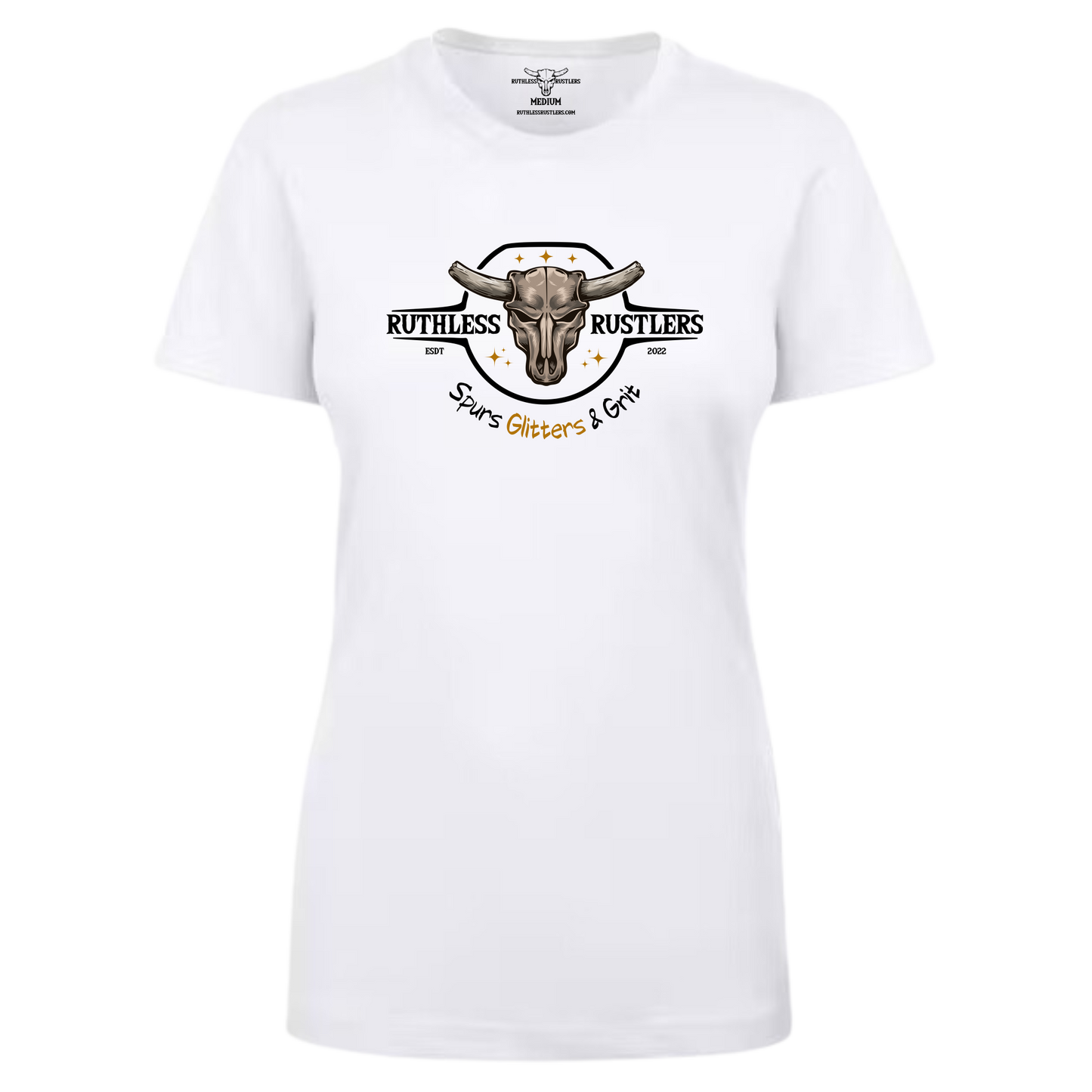 RR Spurs Glitters & Grit - Women T-Shirt | White