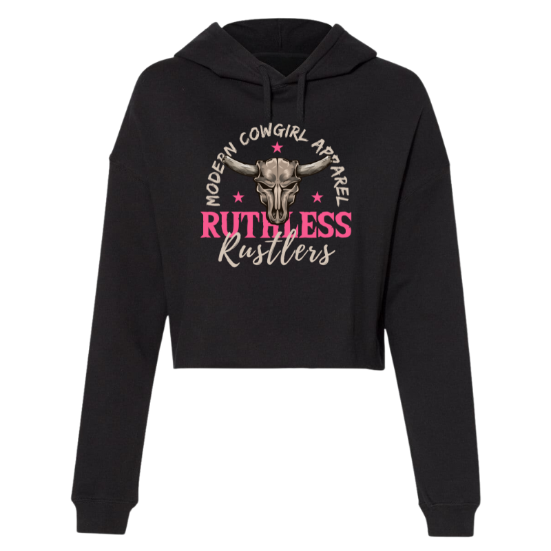 Ruthless Rustlers Modern Cowgirl Cropped Hoodie