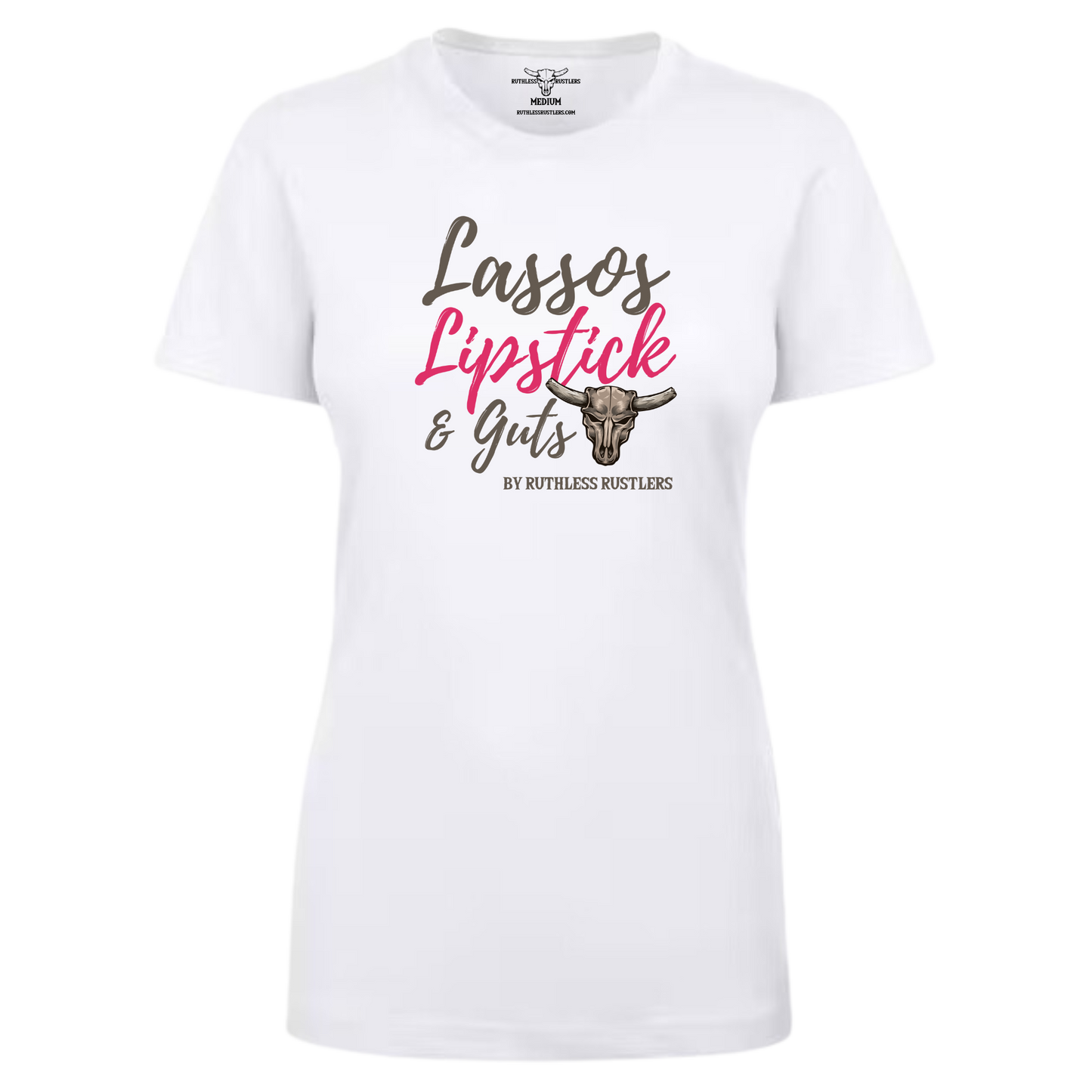 Lassos Lipstick and Guts - Women T-Shirt | White