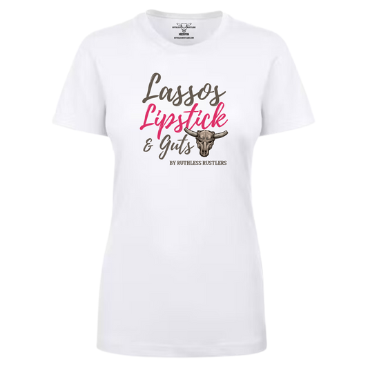 Lassos Lipstick and Guts - Women T-Shirt | White