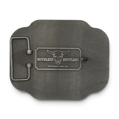 BUCKING BRONC BELT BUCKLE | Antique Silver