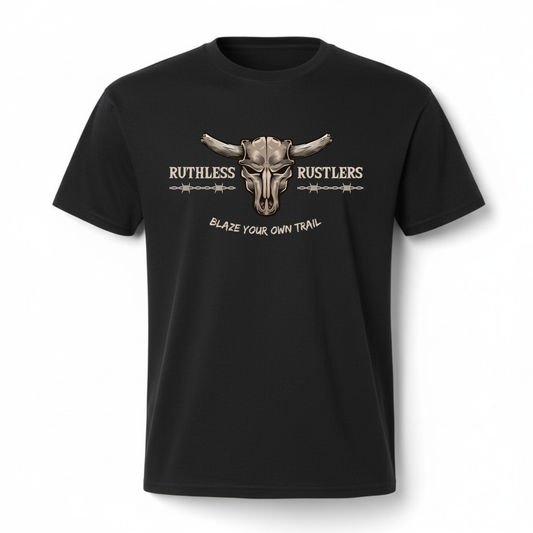Ruthless Rustlers Barbed Wire Youth T-Shirt | Black