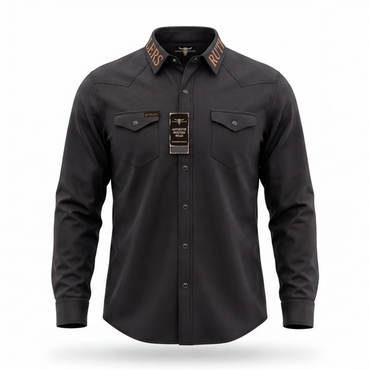 RUTHLESS RUSTLERS WESTERN SNAP SHIRT | Black
