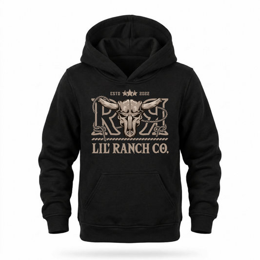 LIL' RANCH CO. KIDS HOODIE | Black