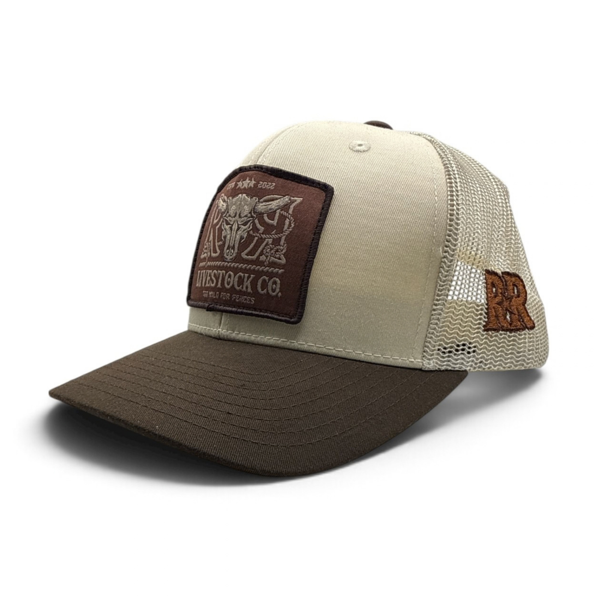 RR LIVESTOCK CO. TRUCKER CAP | Beige/Brown