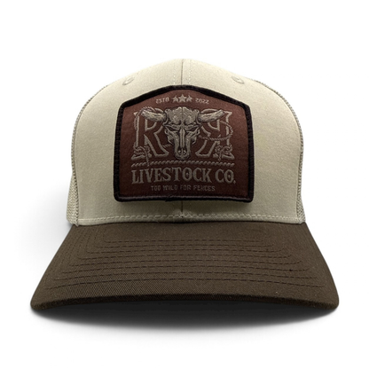 RR LIVESTOCK CO. TRUCKER CAP | Beige/Brown