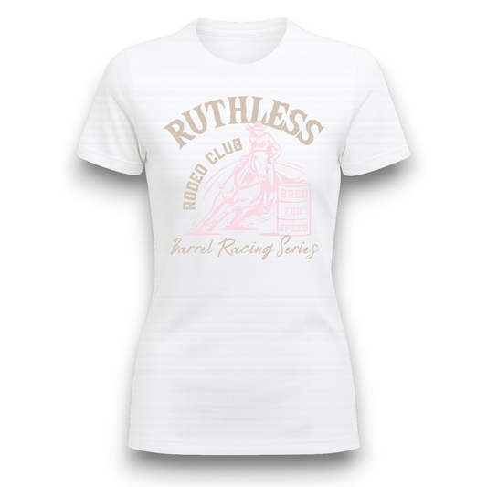 T-SHIRT FEMME BARREL RACING | Blanc