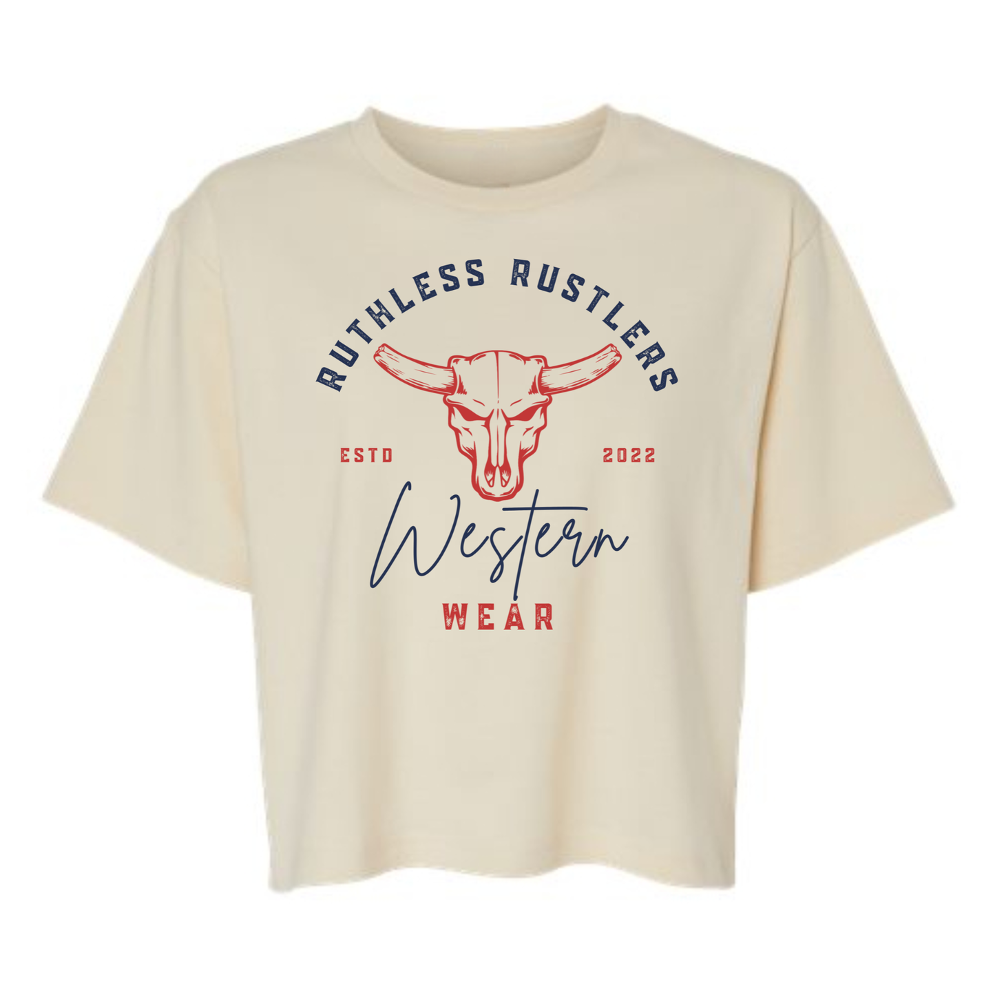 T-SHIRT BOXY WESTERN WEAR | Crème