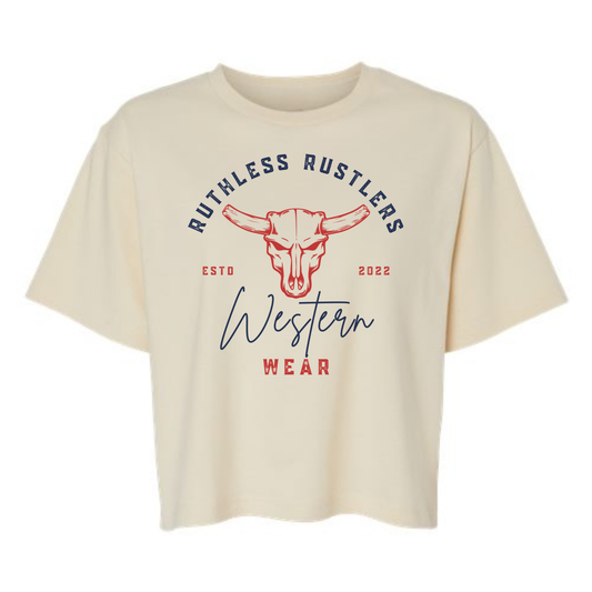 T-SHIRT BOXY WESTERN WEAR | Crème