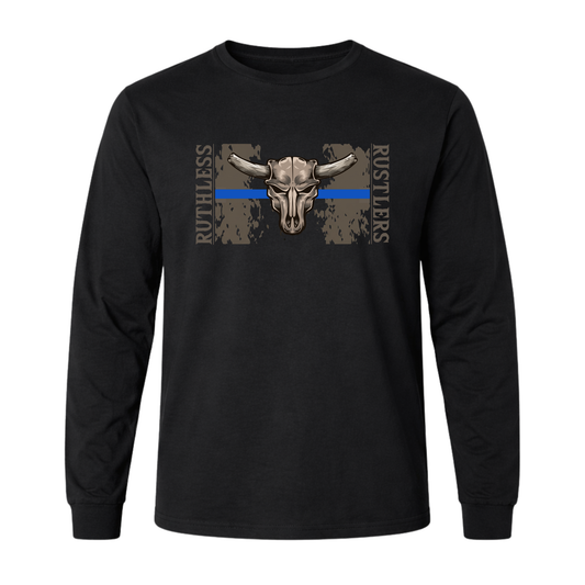 Ruthless Rustlers Support Law Enforcement Canada Long Sleeve T-Shirt | Black