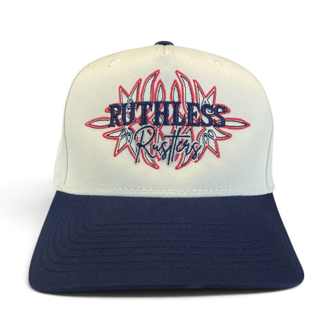 STITCHED WESTERN COMBO CAP | Beige/Blue