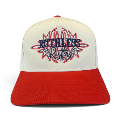CASQUETTE COMBO STITCHED WESTERN | Beige/Rouge