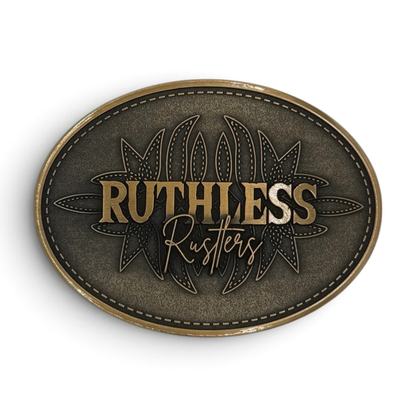 STITCHED WESTERN BELT BUCKLE | Antique Gold