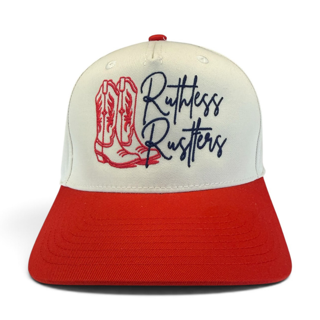 KISS MY BOOTS COMBO CAP | Beige/Red/Blue