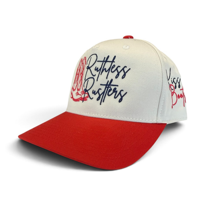 KISS MY BOOTS COMBO CAP | Beige/Red/Blue
