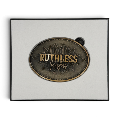 STITCHED WESTERN BELT BUCKLE | Antique Gold