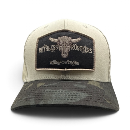 WIRED STRONG TRUCKER CAP | Beige/Black Camo