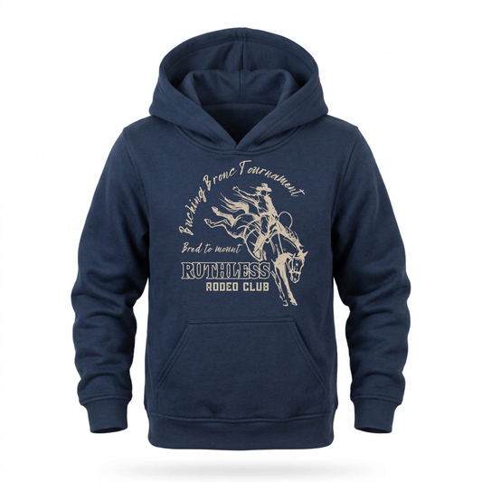 BUCKING BRONC KIDS HOODIE | Storm Blue