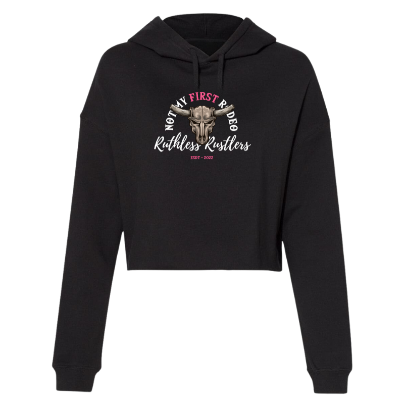 Not My First Rodeo Cropped Hoodie | Black