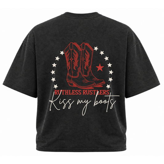KISS MY BOOTS OVERSIZED T-SHIRT | Acid Black