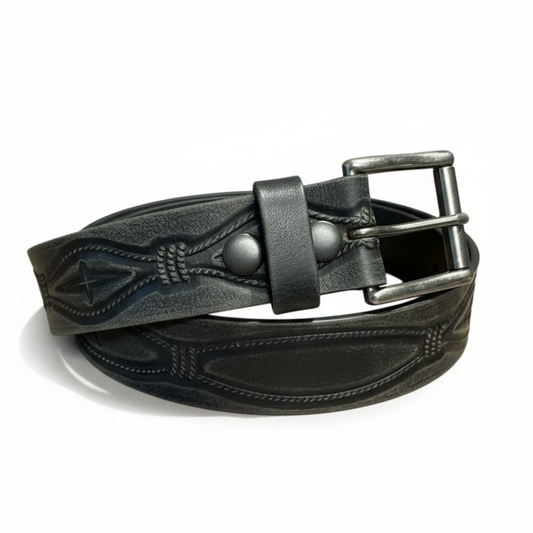 Ruthless Rustlers Barbed Wire Belt | Embossed Black
