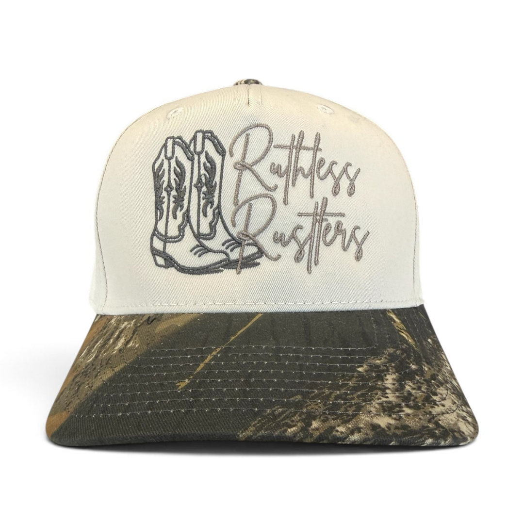 KISS MY BOOTS COMBO CAP | Beige/Wood Camo