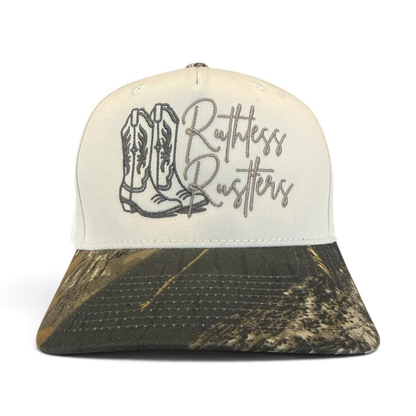 KISS MY BOOTS COMBO CAP | Beige/Wood Camo