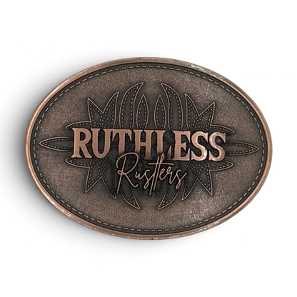 STITCHED WESTERN BELT BUCKLE | Antique Copper