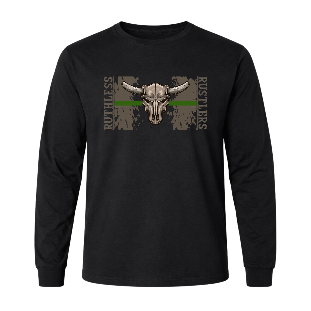 Be Ruthless Military Ruthless Rustlers Support Military Canada Long Sleeve T-Shirt | Black