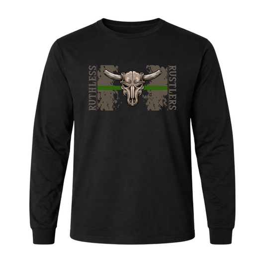 Ruthless Rustlers Support Military Canada Long Sleeve T-Shirt | Black