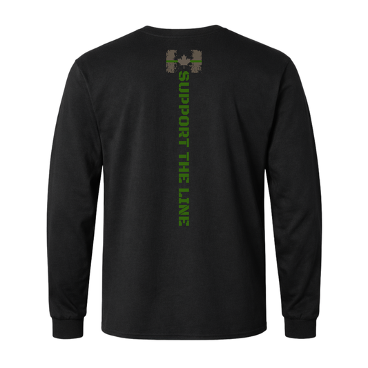 Ruthless Rustlers Support Military Canada Long Sleeve T-Shirt | Black