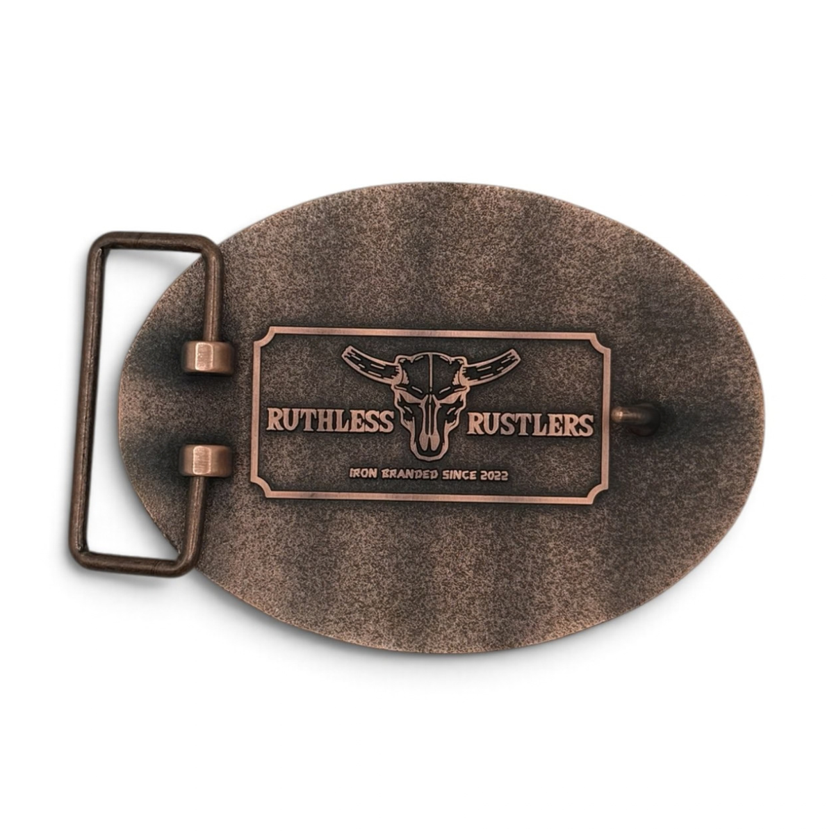 STITCHED WESTERN BELT BUCKLE | Antique Copper